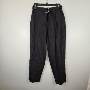J. Crew D Ring Belted Wool Flannel Trousers Pants Women's Size 4 Tapered Leg